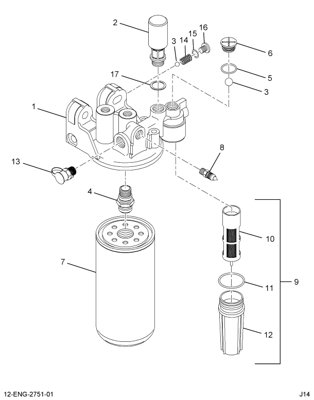 1824707C93 HEADER ASSY. FUEL FILTER