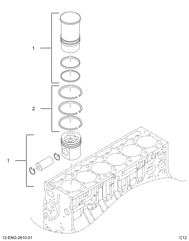 1824823C94 PACKAGE,KIT  PISTON  SLEEVE &