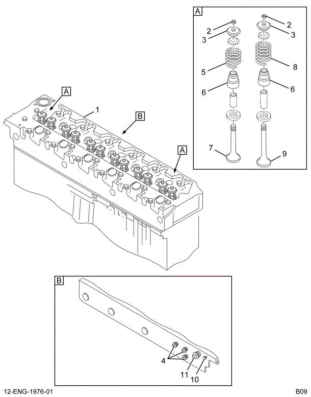 1830346C96 HEAD, CYLINDER, W/VALVES I6