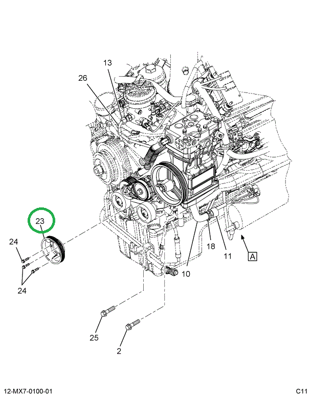 1832449C1 PULLEY CRANK PTO FOR AIR COMPR