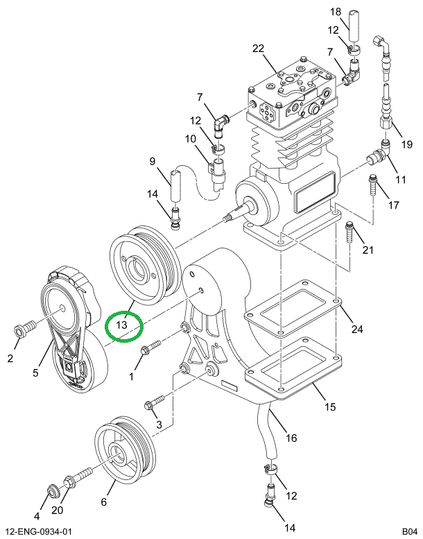 1834678C1 PULLEY AIR COMPRESSOR