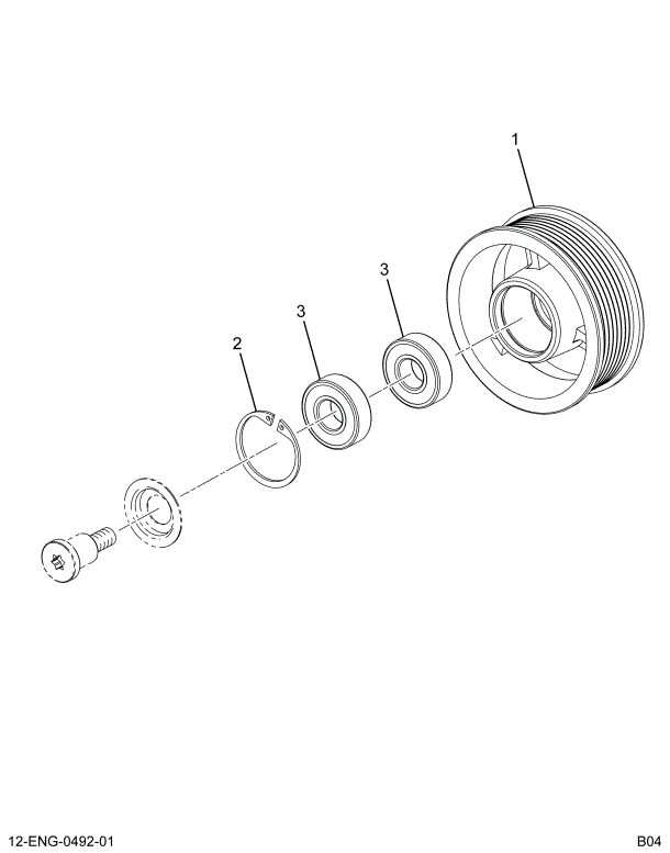 1837257C91 PULLEY ASSY 6 GROOVE IDLER