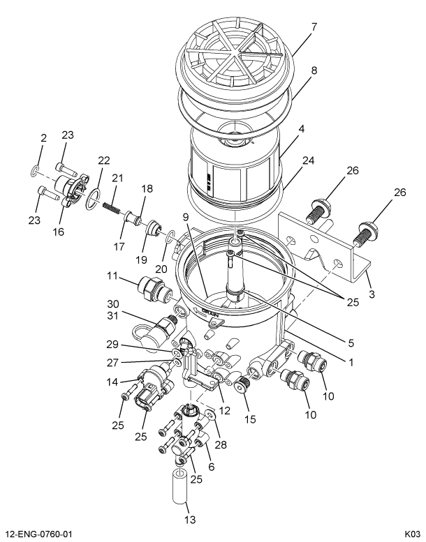 1840223C92 FILTER ASSY FUEL W/SUPT BRKT