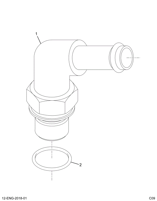 1841183C92 ELBOW ASSY M18