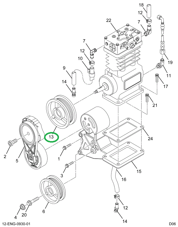 1843214C1 PULLEY AIR COMPRESSOR