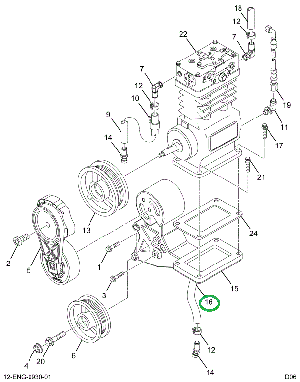 1843373C3 HOSE  AIR COMPRESSOR OIL RETUR