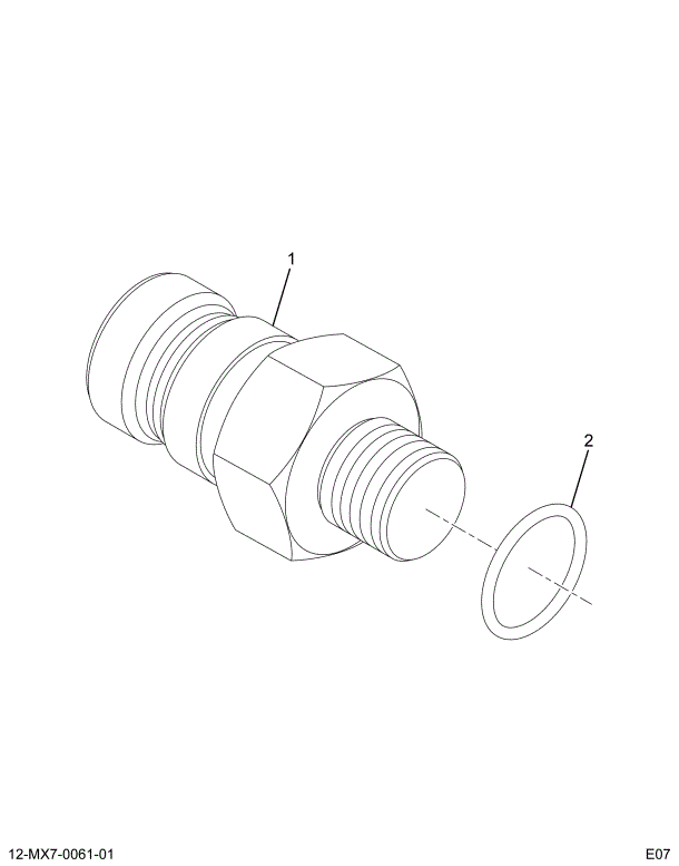 1843618C91 NIPPLE ASSY DIAGNOSTIC - 7/16