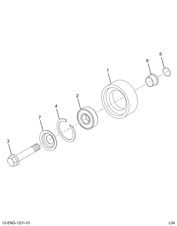 1845194C91 PULLEY ASSEMBLY  SMOOTH IDLER