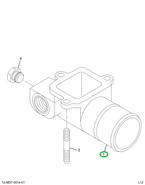 1846479C1 Elbow, Water Inlet, Side Port