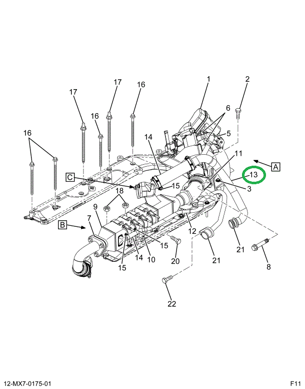 1872544C1 TUBE EGR COOLER RETURN