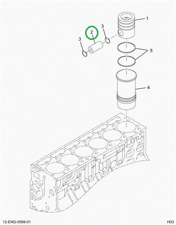 1874253C2 PIN, I6 PISTON, I313
