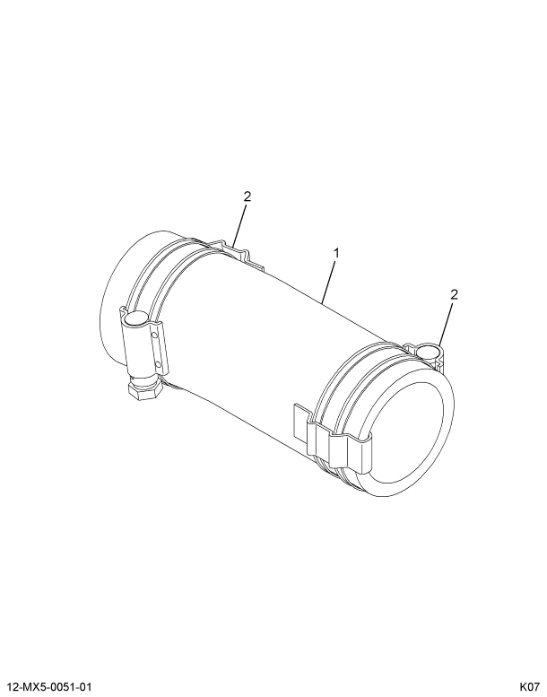 1876826C92 HOSE ASSY COOLANT W/CLAMPS