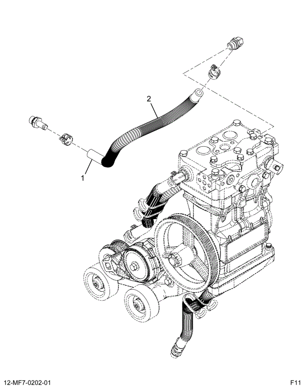 1885291C92 HOSE ASSY A/C COOLANT RETURN