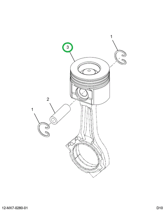 1886216C1 Pin, Piston, Engine, W/ Coatin