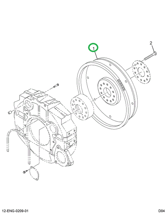 1887444C91 Flywheel Assembly Hev 15.5clut