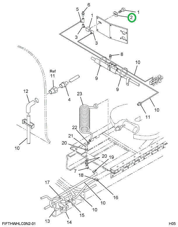 2000127C1 Trim Plate, Fifth Wheel Contro