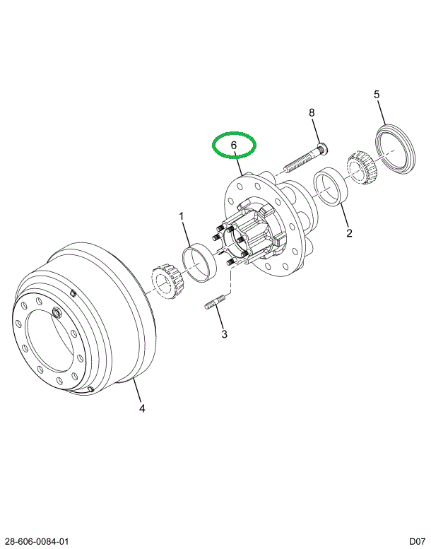 2003354C91 HUB REAR WHEEL W/CUPS & FLG ST