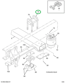 2004821C1 BOLT U SPRING 7/8-14 X 13 IN.