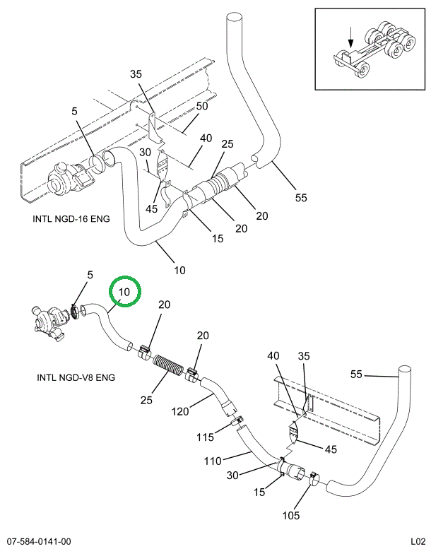 2007282C1 PIPE EXHAUST I-6 NGD