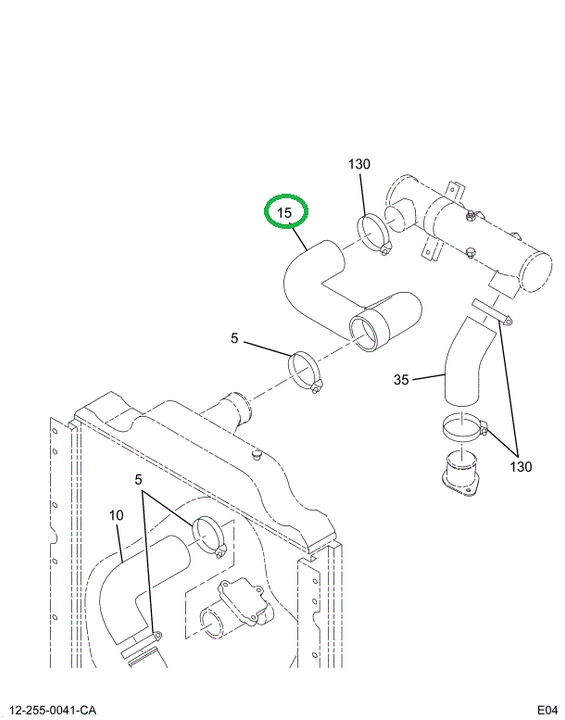 2010299C1 HOSE RAD INLET 6017 UPR