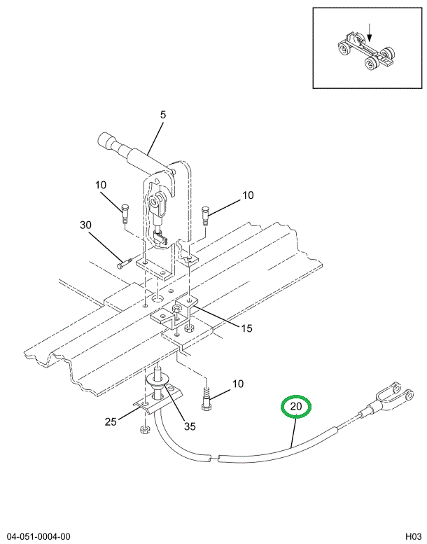 2011888C3 CABLE, BRAKE 49.0 IN.