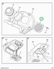 2021111C1 GRILLE,RADIO SPKR 4 DUAL CONE