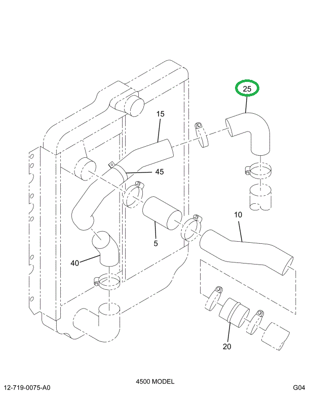 2022484C1 HOSE,TURBO CHARGER=CAC TO PIPE