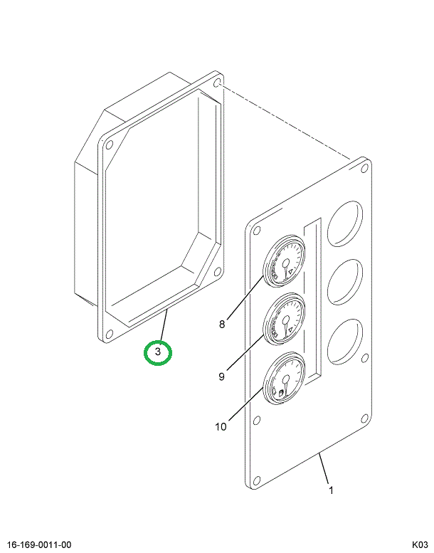 2023428C1 HOUSING INSTR CLUSTER RT W/BRD