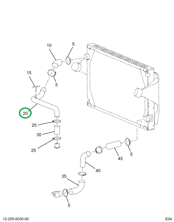 2023539C1 PIPE,RAD UPPER ASSY
