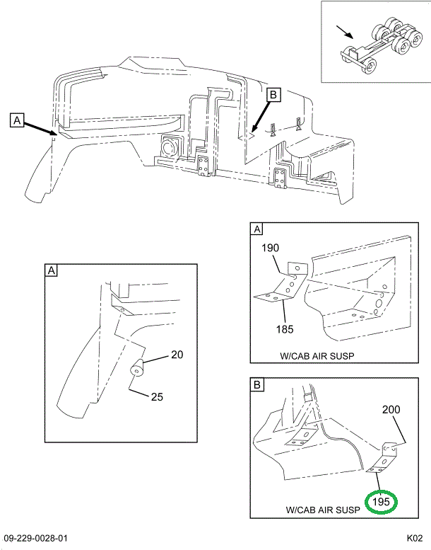 2025689C1 BRACKET,HOOD STOP RH