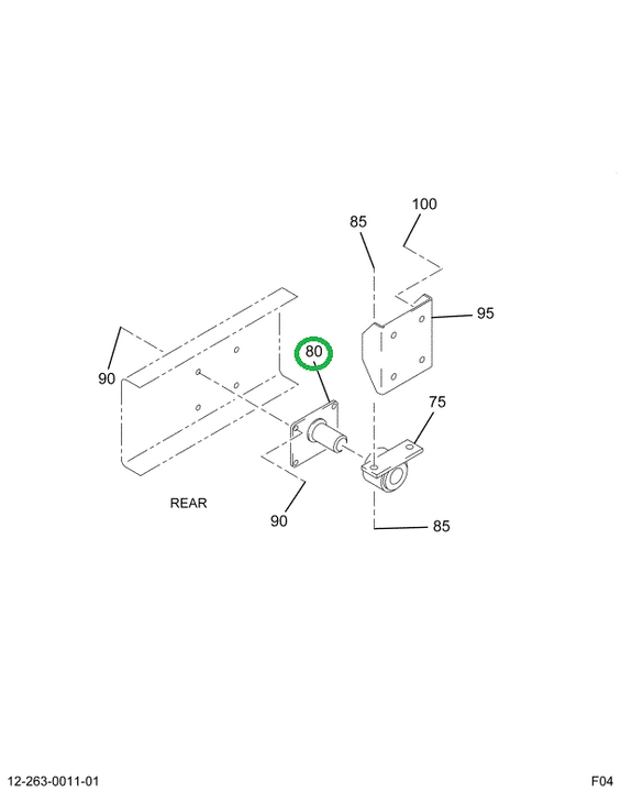 2026550C1 BRACKET,ENG MTG REAR W/SER 60