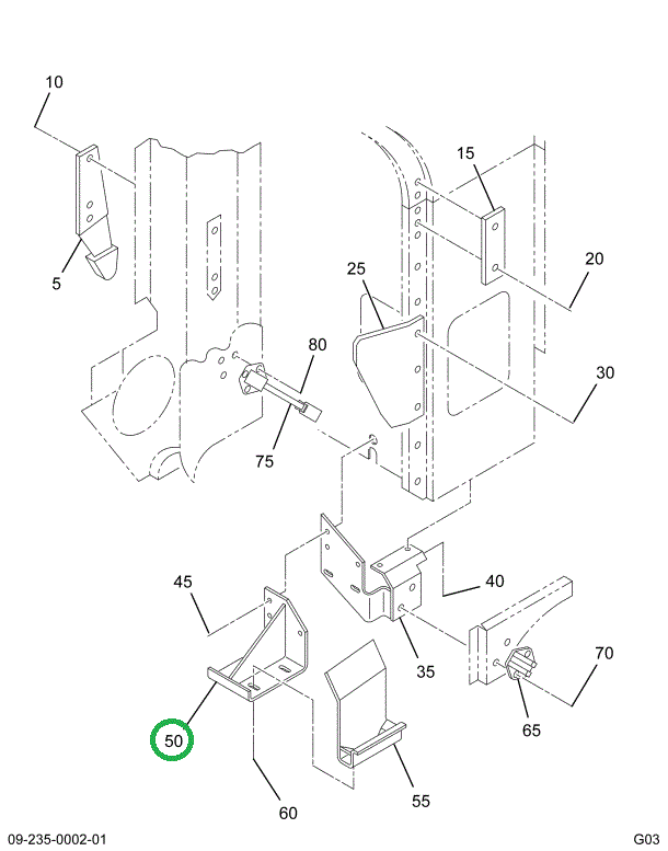 2026816C1 BRACKET HOOD GUIDE LH