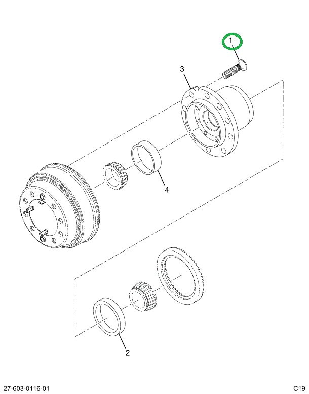 2026938C1 BOLT WHEEL HUB LT THREAD