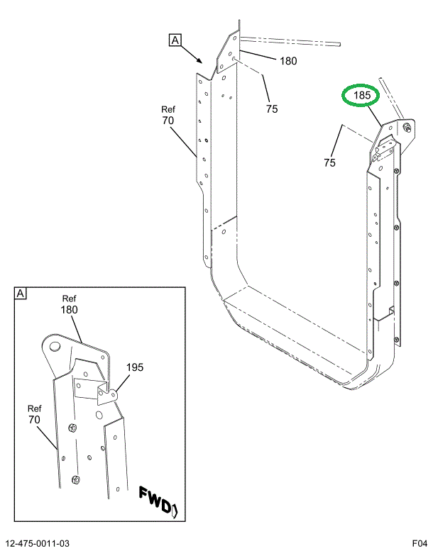 2027950C1 BRACKET HOOD SAFETY CABLE RH