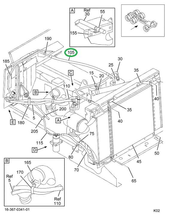 2029582C91 HOSE EVAP TO COMPR W/134A