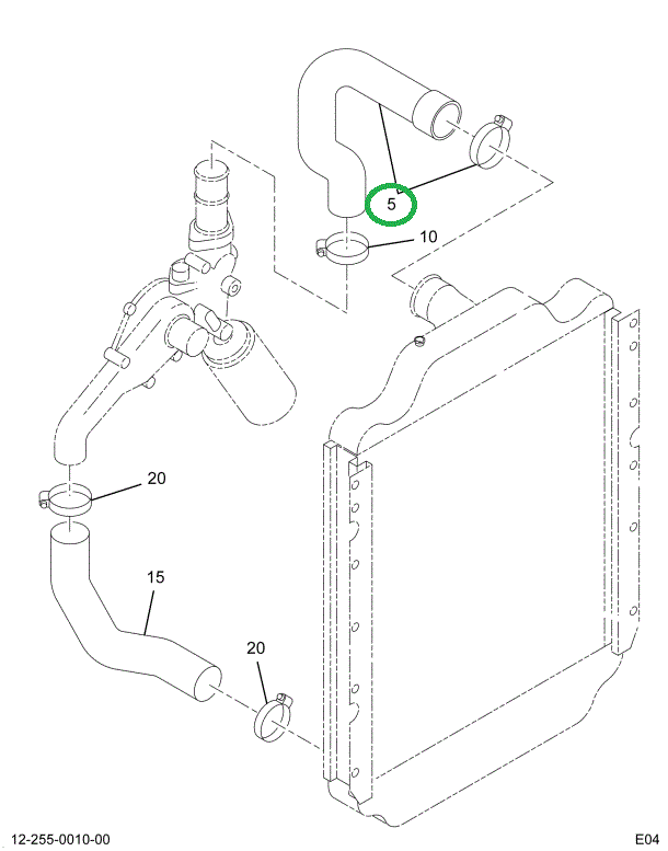 2029968C2 HOSE RAD INLET FOR FRT/BK CAC