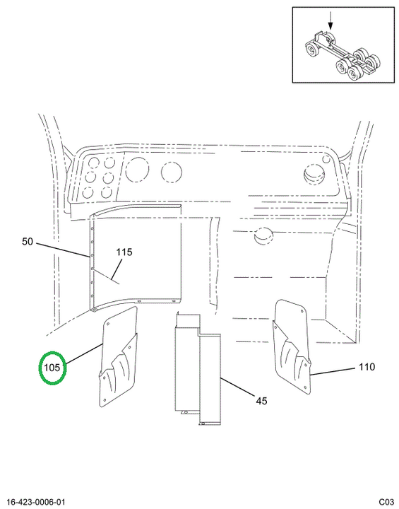 2030395C1 Panel, Trim Cowl Charcoal Left