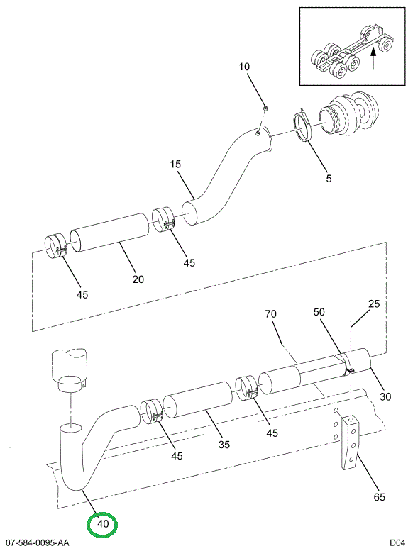 2031851C1 PIPE EXHAUST FLEX/MUFFLER