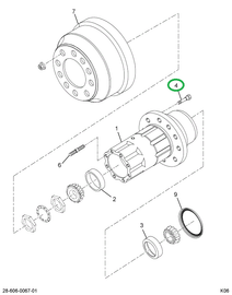 2032769C1 BOLT WHL HUB RH M22X1.5X4.91
