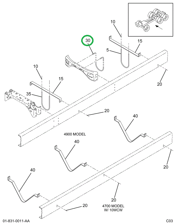 2033709C1 BOLT U PROP SHAFT GUARD 17 IN