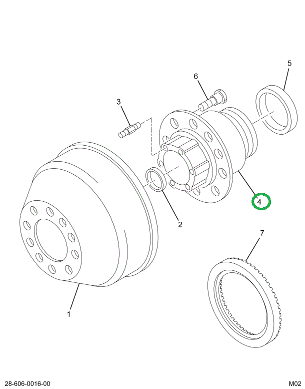 2034002C91 HUB REAR W/CUPS & STUDS