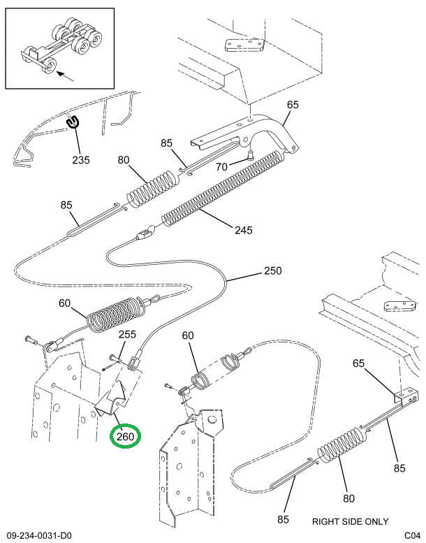 2040583C2 BRACKET HOOD SAFETY CABLE