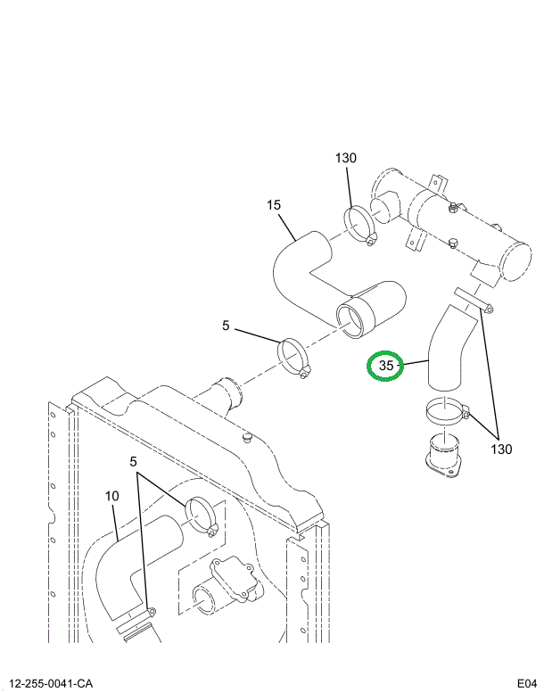 2040828C1 HOSE RAD INLET