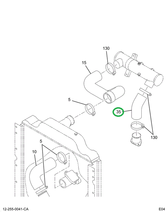 2040828C1 HOSE RAD INLET