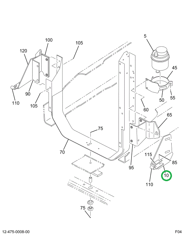 2041276C2 LEAF HOOD HINGE FRWD RDTR LH