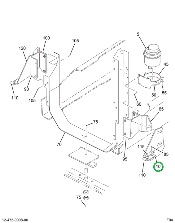 2041276C2 LEAF HOOD HINGE FRWD RDTR LH