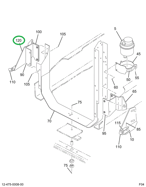 2041277C2 LEAF HOOD HINGE FRWD RDTR RH