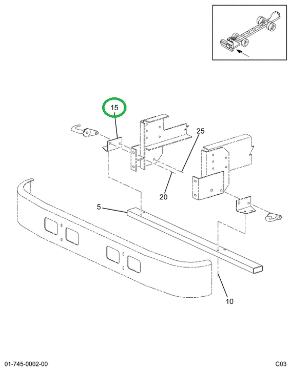 2041605C1 Bracket, Crossmember Fr Left