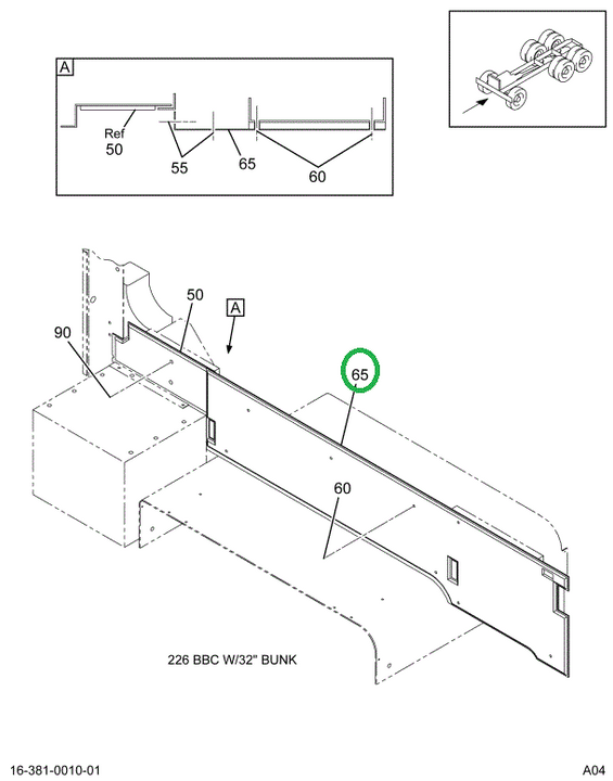 2042505C3 Panel, Sleeper Bulkhd Center T