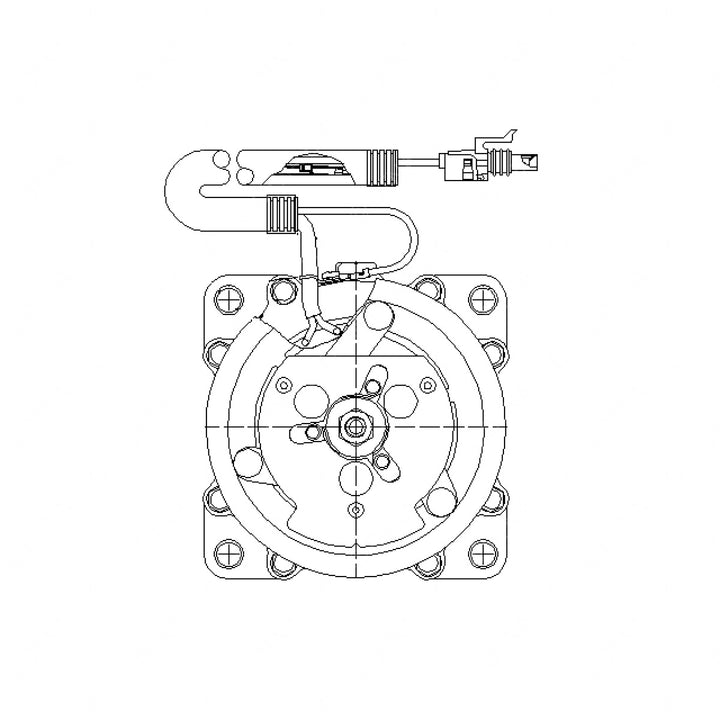 22-59342-000 COMPRESSOR W/CLUTCH, 12V, EAR MOUNT